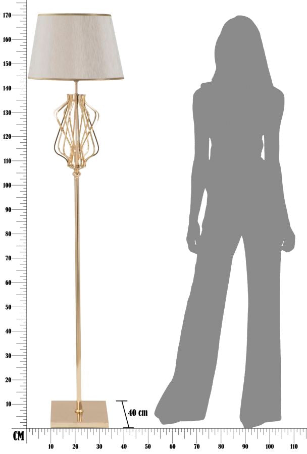 Lampadar Mauro Ferretti  Glam X  Ø 40X170 cm, Auriu/ Crem