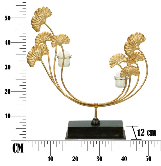 Suport Lumanare Mauro Ferretti Glam Iris  50X12X55 cm, Auriu/ Negru