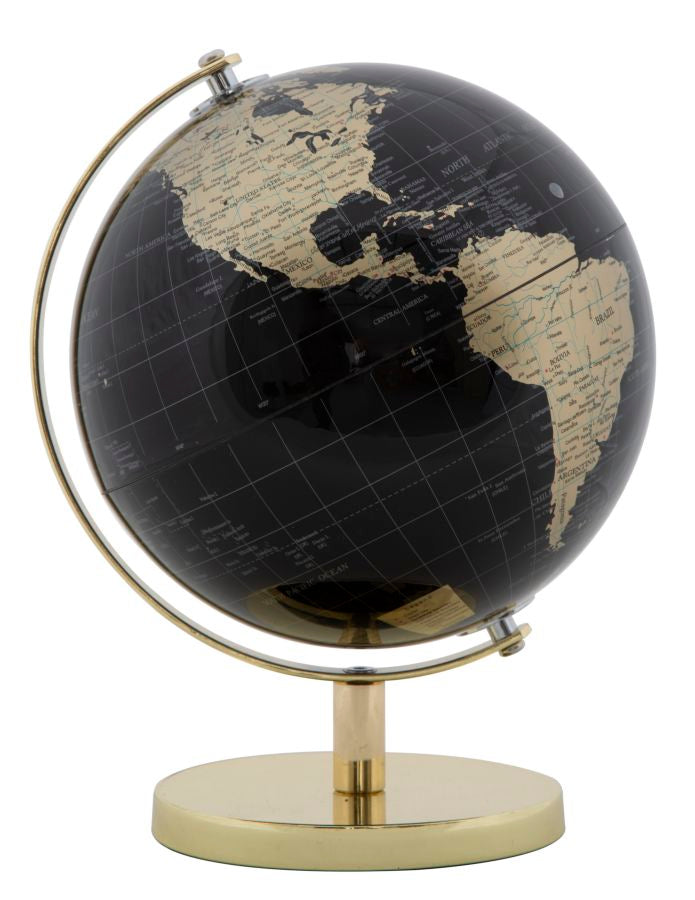 Decoratiune Glob Pamantesc Mauro Ferretti Gold  Ø 20X28  cm, Negru/Auriu