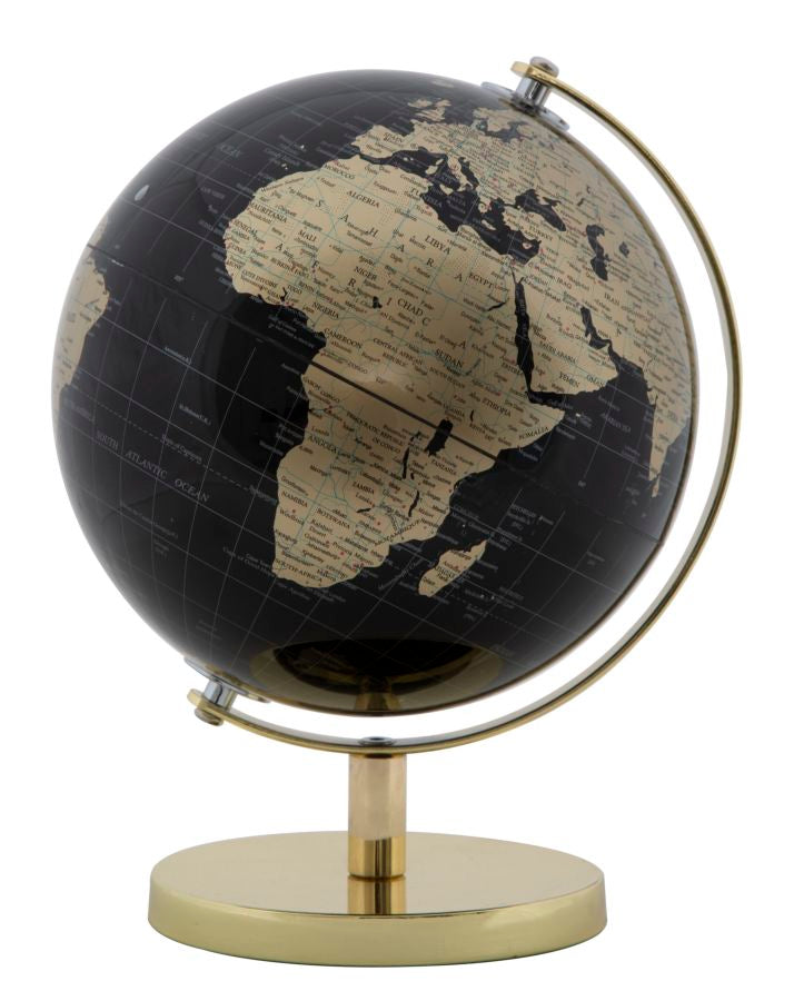 Decoratiune Glob Pamantesc Mauro Ferretti Gold  Ø 20X28  cm, Negru/Auriu