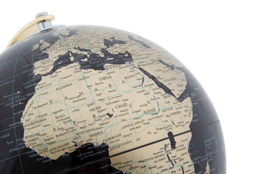 Decoratiune Glob Pamantesc Mauro Ferretti Gold  Ø 20X28  cm, Negru/Auriu