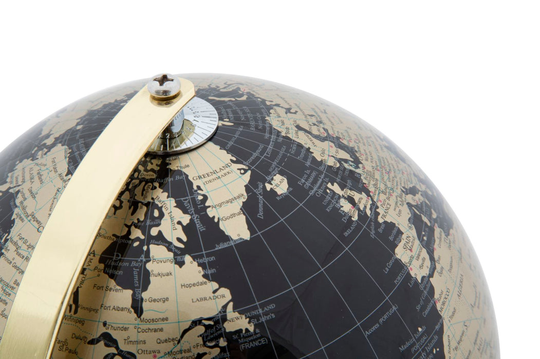 Decoratiune Glob Pamantesc Mauro Ferretti Gold  Ø 20X28  cm, Negru/Auriu