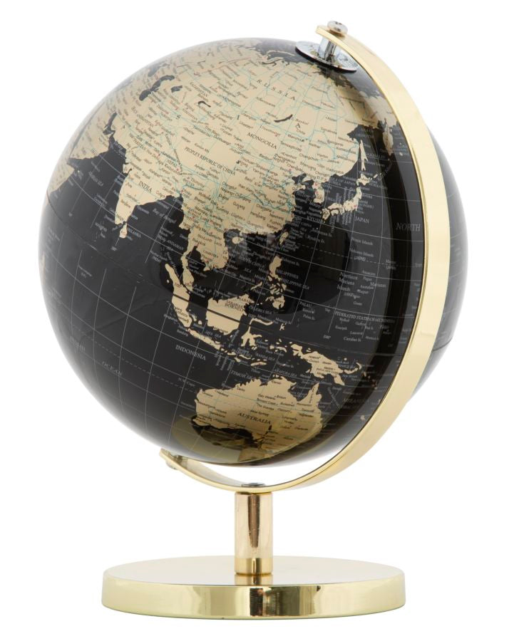 Decoratiune Glob Pamantesc Mauro Ferretti Gold  Ø 20X28  cm, Negru/Auriu