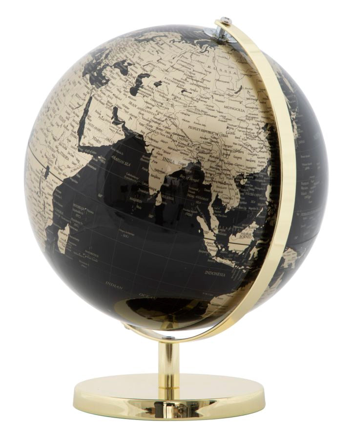 Decoratiune Glob Pamantesc Mauro Ferretti Globe Gold  Ø 25X34 cm, Negru/Auriu