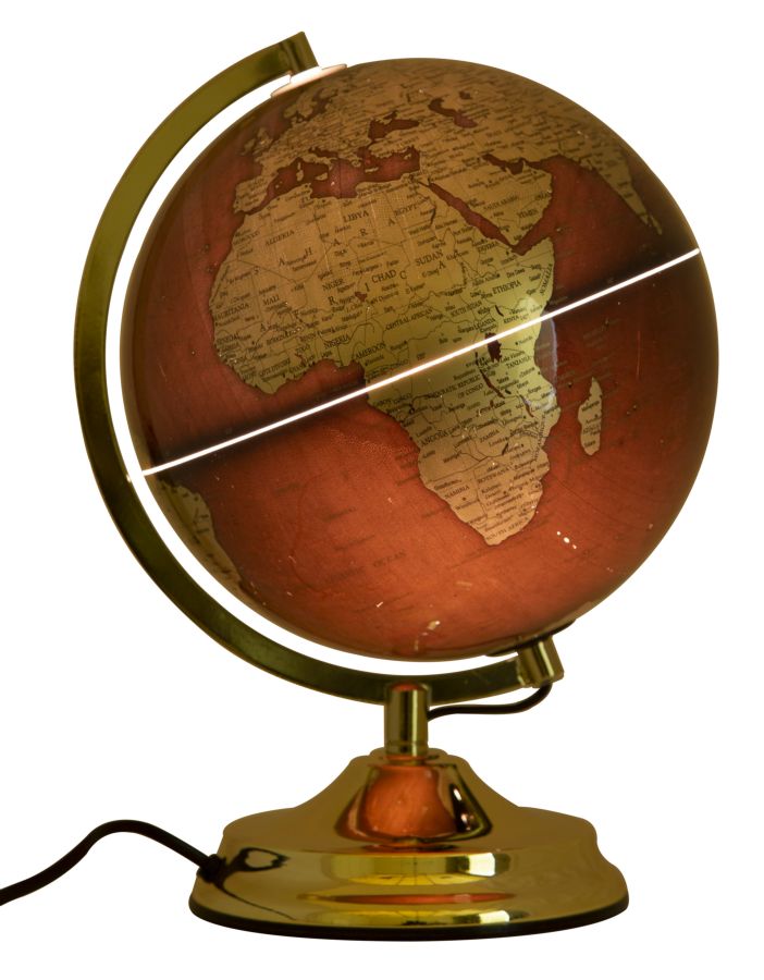 Decoratiune Luminoasa Mauro Ferretti Globe Gold With Light  Ø 25X38 cm, Negru/Auriu