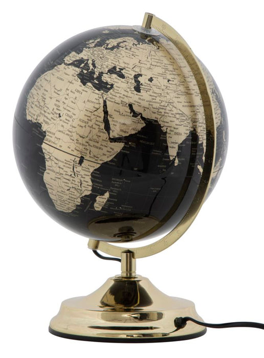 Decoratiune Luminoasa Mauro Ferretti Globe Gold With Light  Ø 25X38 cm, Negru/Auriu