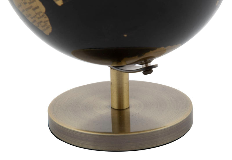 Decoratiune Glob Pamantesc Mauro Ferretti Bronze Small  Ø 13X17 cm, Negru/Bronz