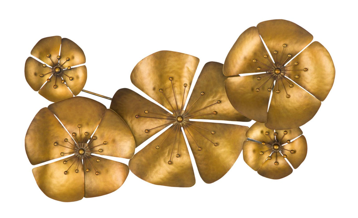 Decoratiune de Perete Mauro Ferretti Flower Goldy A,  94X6X50 cm, Auriu
