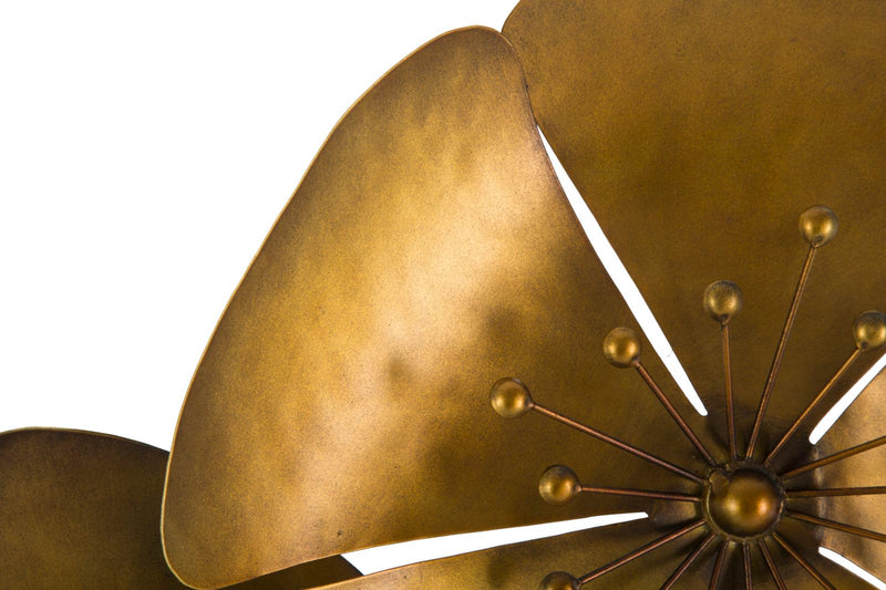 Decoratiune de Perete Mauro Ferretti Flower Goldy A,  94X6X50 cm, Auriu