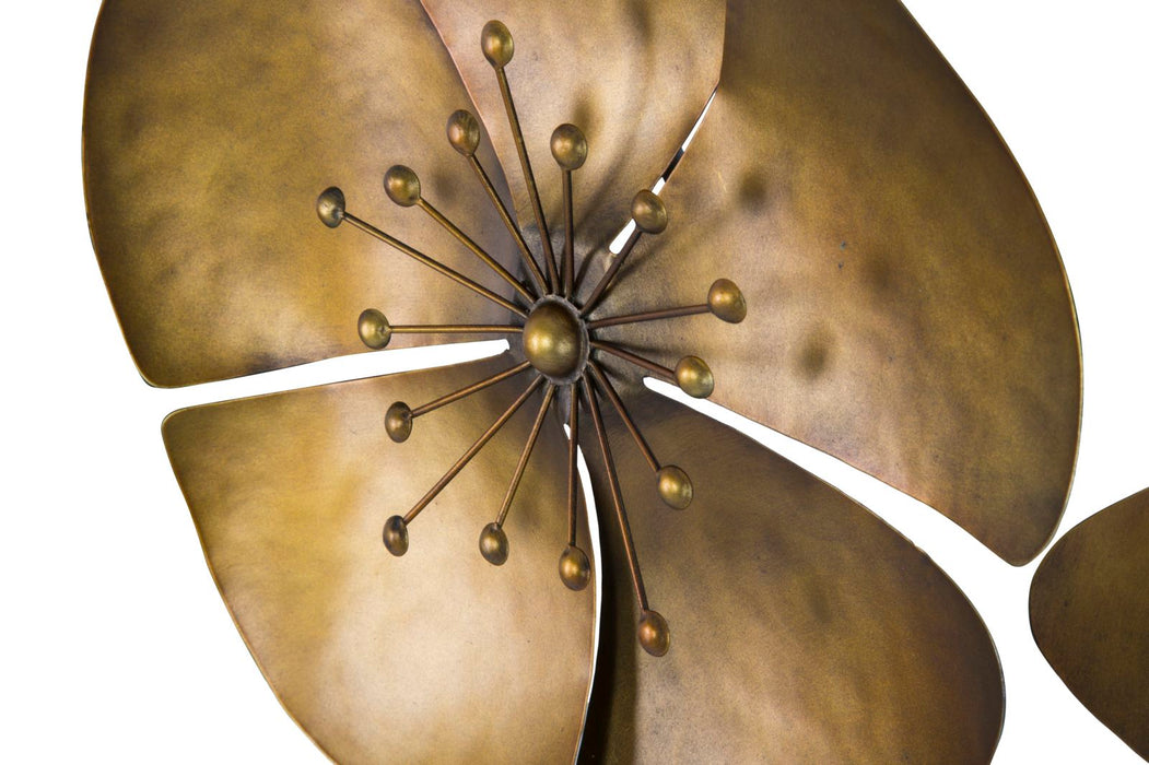 Decoratiune de Perete Mauro Ferretti Flower Goldy A,  94X6X50 cm, Auriu