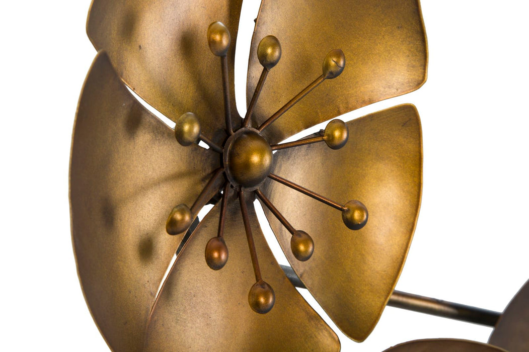 Decoratiune de Perete Mauro Ferretti Flower Goldy A,  94X6X50 cm, Auriu
