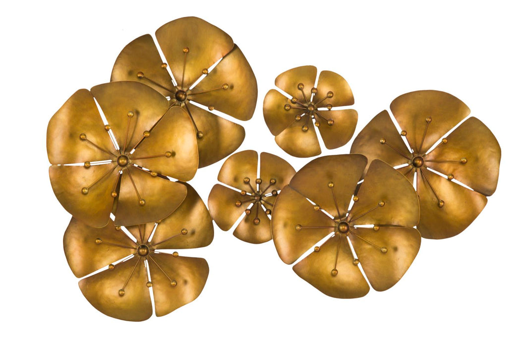Decoratiune de Perete Mauro Ferretti Flowe Goldy B,  80X6X57 cm, Auriu