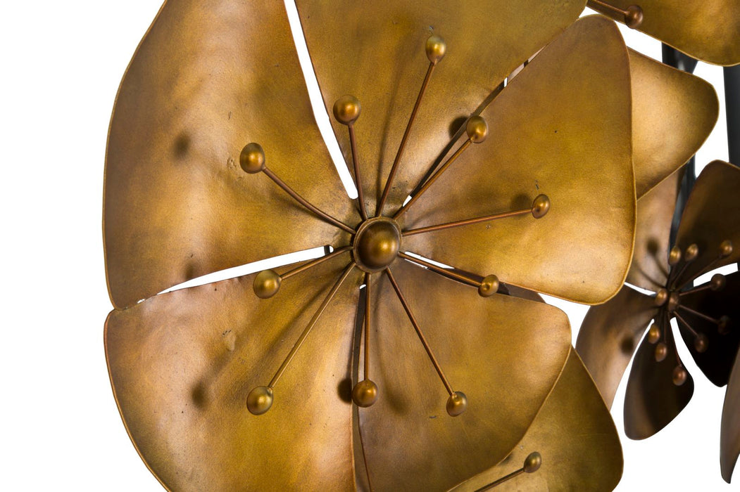 Decoratiune de Perete Mauro Ferretti Flowe Goldy B,  80X6X57 cm, Auriu
