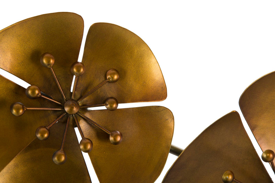 Decoratiune de Perete Mauro Ferretti Flowe Goldy B,  80X6X57 cm, Auriu