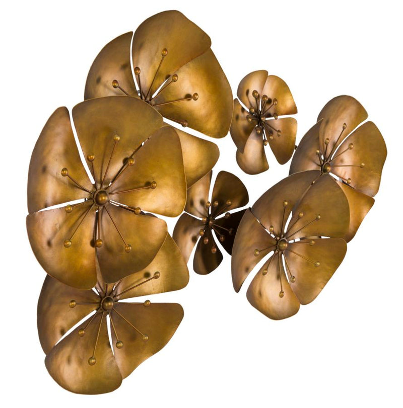 Decoratiune de Perete Mauro Ferretti Flowe Goldy B,  80X6X57 cm, Auriu
