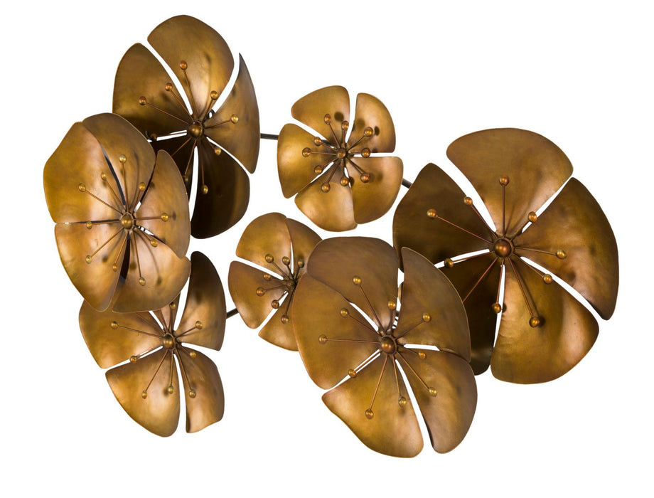 Decoratiune de Perete Mauro Ferretti Flowe Goldy B,  80X6X57 cm, Auriu