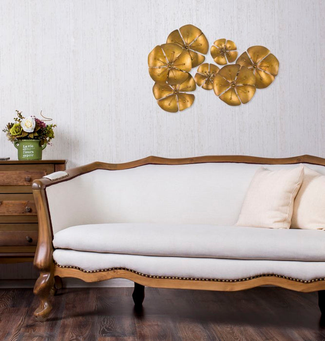 Decoratiune de Perete Mauro Ferretti Flowe Goldy B,  80X6X57 cm, Auriu