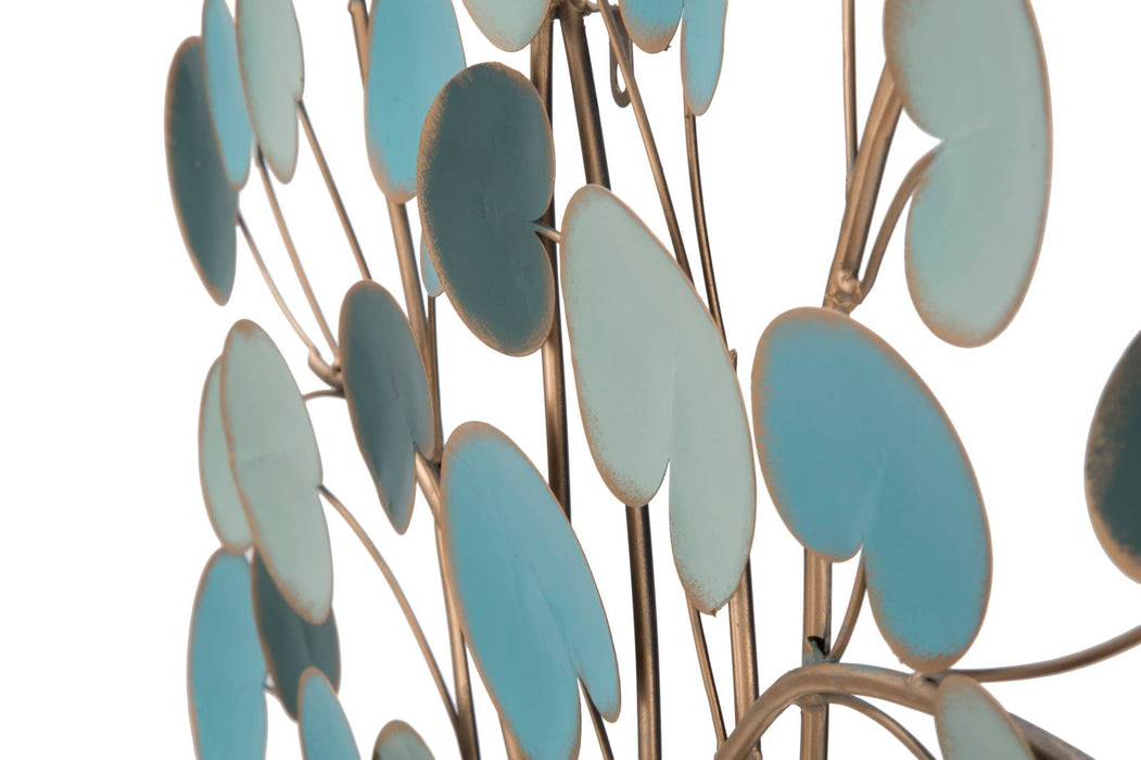 Decoratiune de Perete Mauro Ferretti Apple,  89X2,5X90 cm, Albastru Deschis