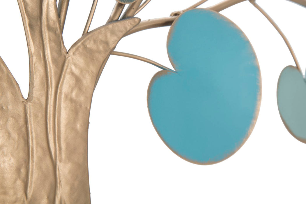 Decoratiune de Perete Mauro Ferretti Apple,  89X2,5X90 cm, Albastru Deschis