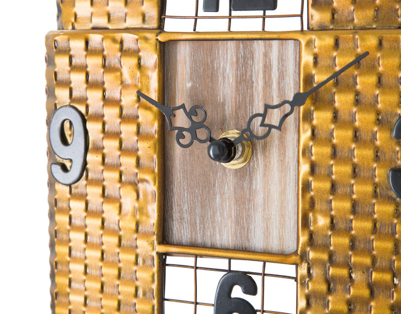 Ceas decorativ de Perete Mauro Ferretti Empire Building  23,5X6,5X78 cm, Auriu