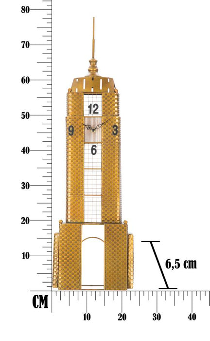 Ceas decorativ de Perete Mauro Ferretti Empire Building  23,5X6,5X78 cm, Auriu