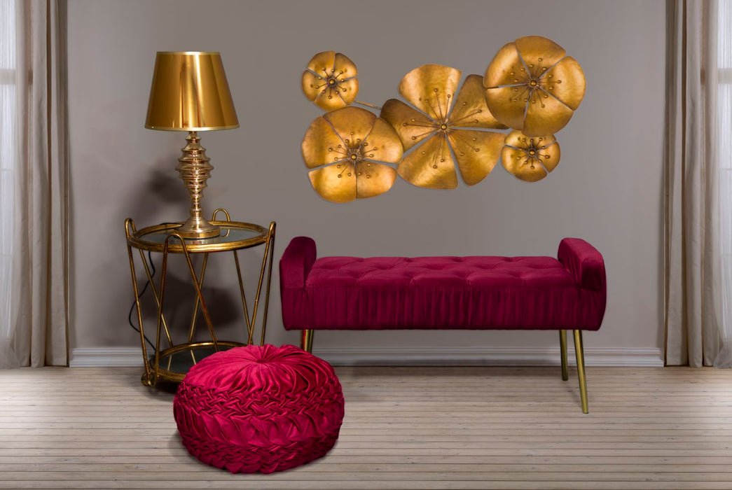 Decoratiune de Perete Mauro Ferretti Flower Goldy A,  94X6X50 cm, Auriu
