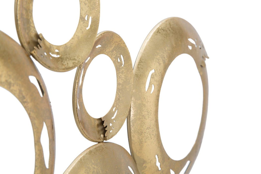 Decoratiune Panel Mauro Ferretti A Circles 49X7X41 cm, Auriu/ Negru