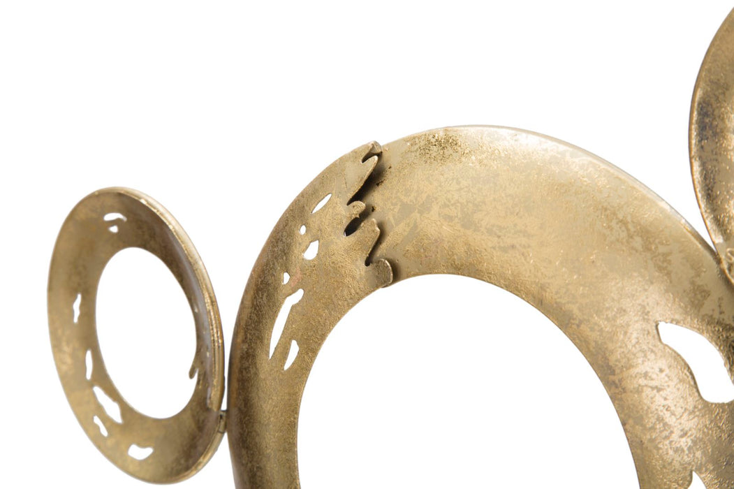 Decoratiune Panel Mauro Ferretti A Circles 49X7X41 cm, Auriu/ Negru