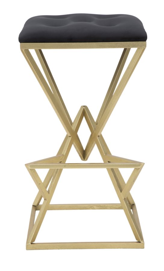 Scaun Bar Mauro Ferretti Piramid  40X40X75 cm, Auriu/ Negru