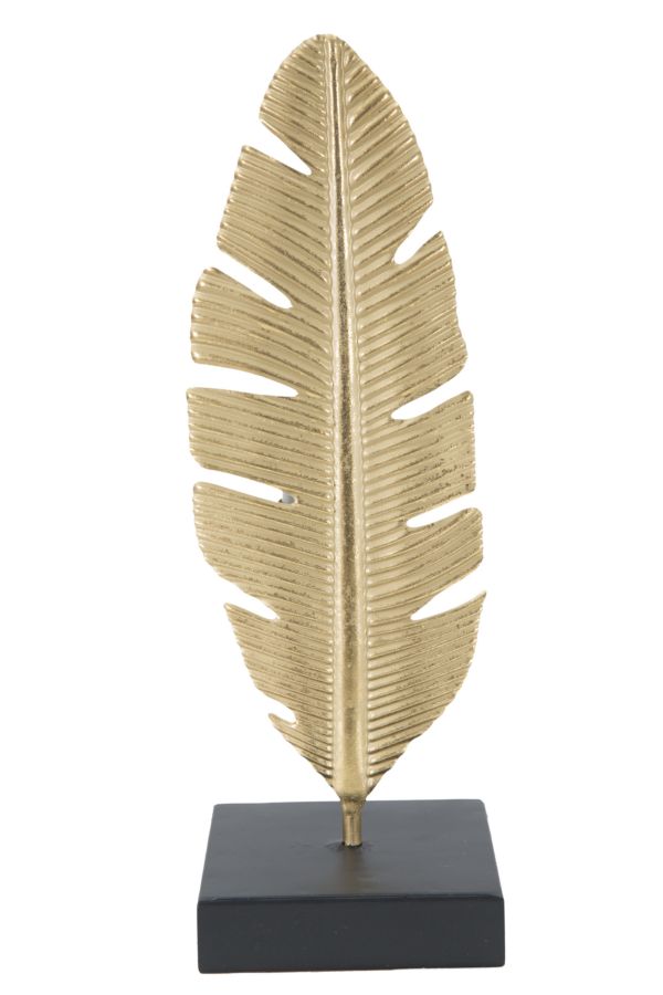 Decoratiune Mauro Ferretti Leaf Glam W  10X10X30  cm, Auriu/ Negru