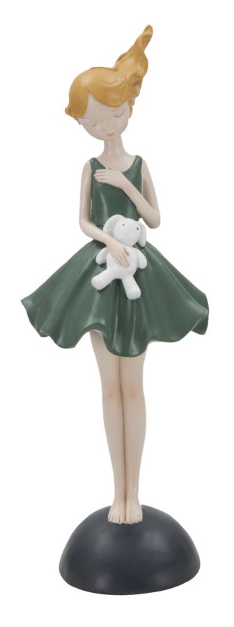 Statueta Mauro Ferretti Dolly With Rabbit  11,5X10X33,5 cm, Verde