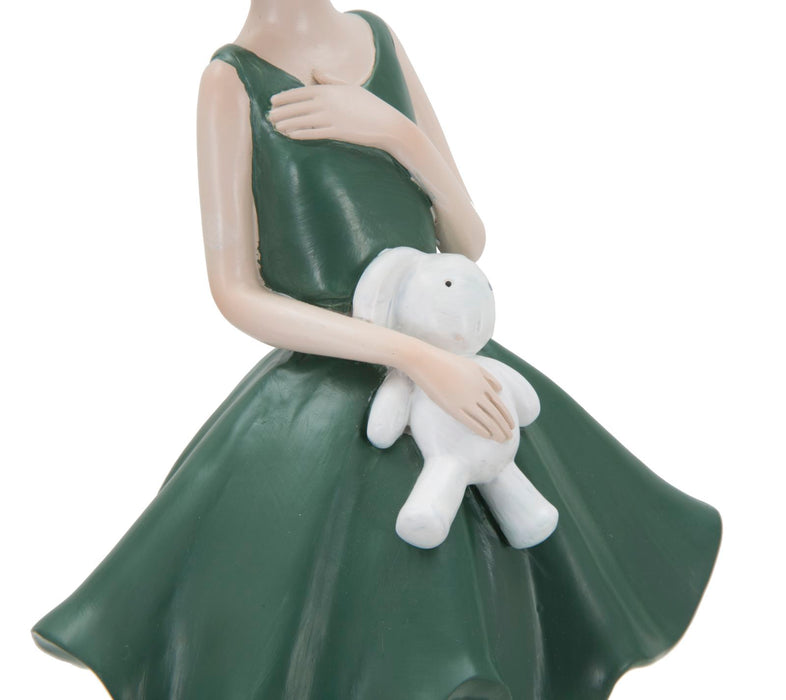 Statueta Mauro Ferretti Dolly With Rabbit  11,5X10X33,5 cm, Verde