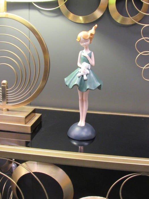 Statueta Mauro Ferretti Dolly With Rabbit  11,5X10X33,5 cm, Verde