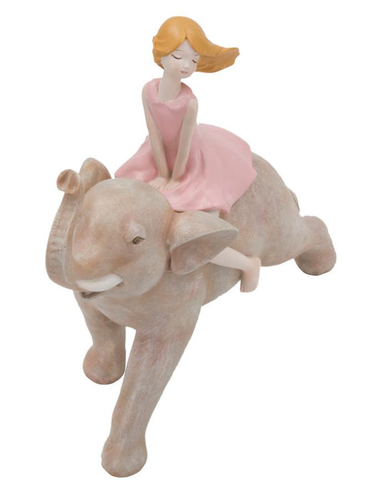 Statueta Mauro Ferretti Dolly On Elephant 22X10X21 cm, Roz