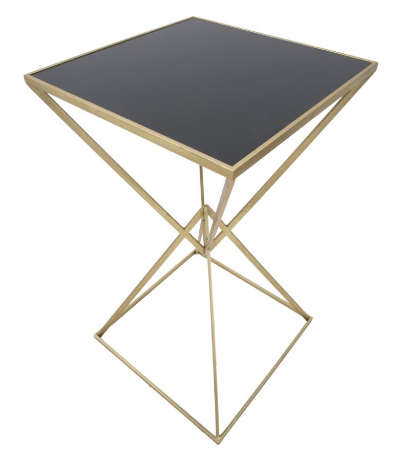 Masa Bar Mauro Ferretti Piramid  60X60X105 cm, Auriu/ Negru