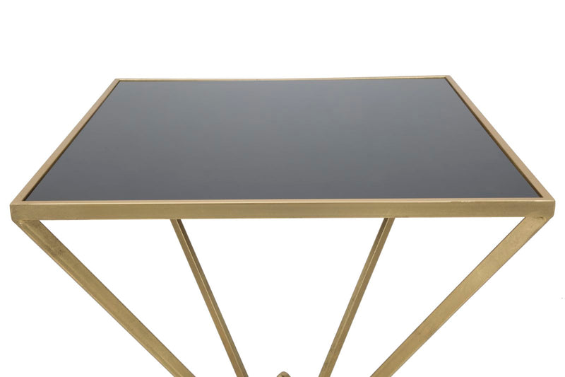Masa Bar Mauro Ferretti Piramid  60X60X105 cm, Auriu/ Negru