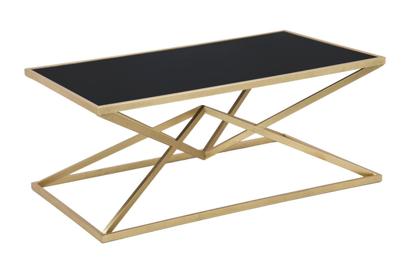 Masuta Cafea Mauro Ferretti Piramid  110X60X45 cm, Auriu/ Negru