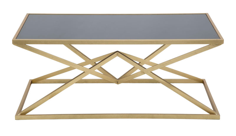 Masuta Cafea Mauro Ferretti Piramid  110X60X45 cm, Auriu/ Negru