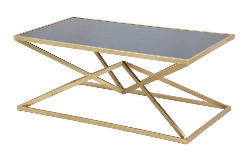 Masuta Cafea Mauro Ferretti Piramid  110X60X45 cm, Auriu/ Negru