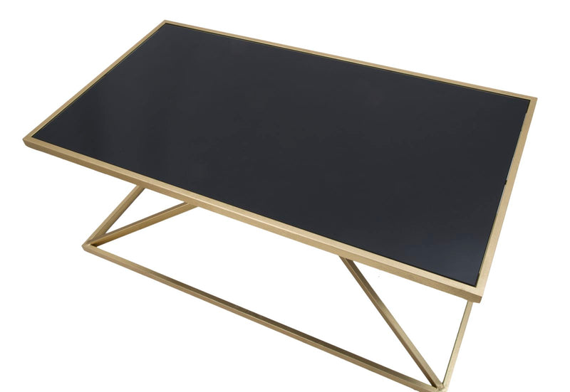 Masuta Cafea Mauro Ferretti Piramid  110X60X45 cm, Auriu/ Negru