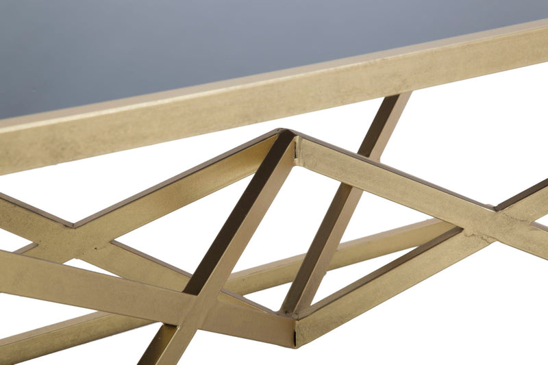 Masuta Cafea Mauro Ferretti Piramid  110X60X45 cm, Auriu/ Negru