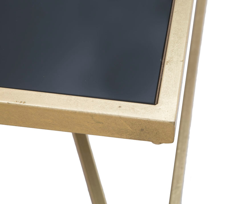 Masuta Cafea Mauro Ferretti Piramid  110X60X45 cm, Auriu/ Negru