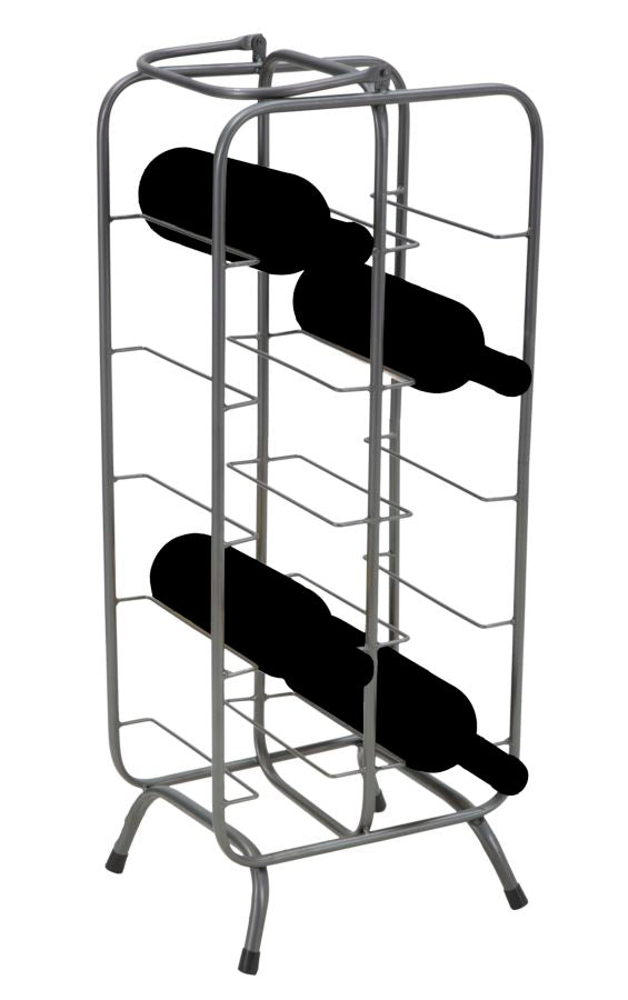 Suport Sticle de Vin Rectangular, 10 Sticle,  28X23X67 cm, DARK Gri