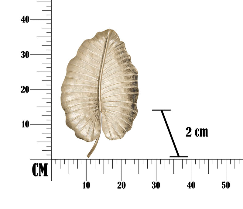Platou decorativ Mauro Ferretti Leaf Glam A,  23X2X35,5  cm, Auriu