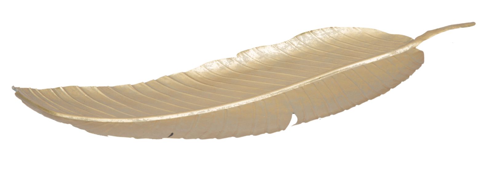 Platou decorativ Mauro Ferretti Leaf Glam B,  18X2X55  cm, Auriu