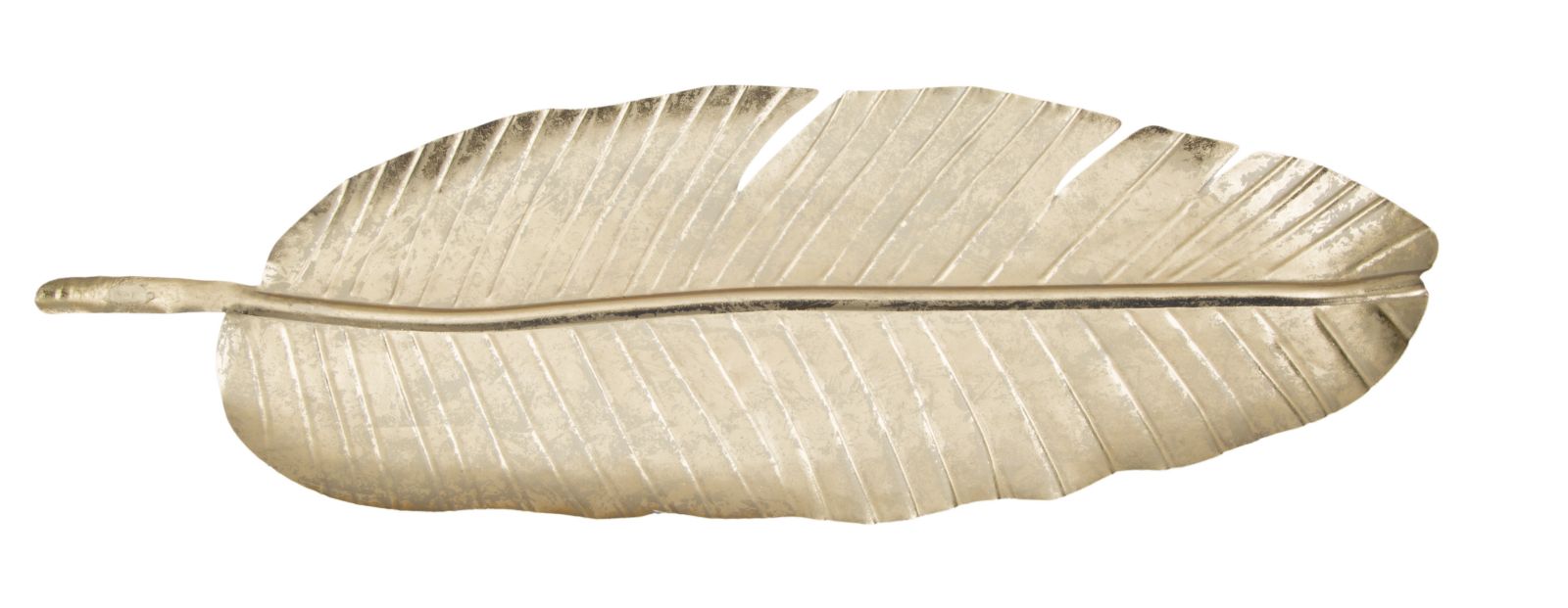 Platou decorativ Mauro Ferretti Leaf Glam B,  18X2X55  cm, Auriu