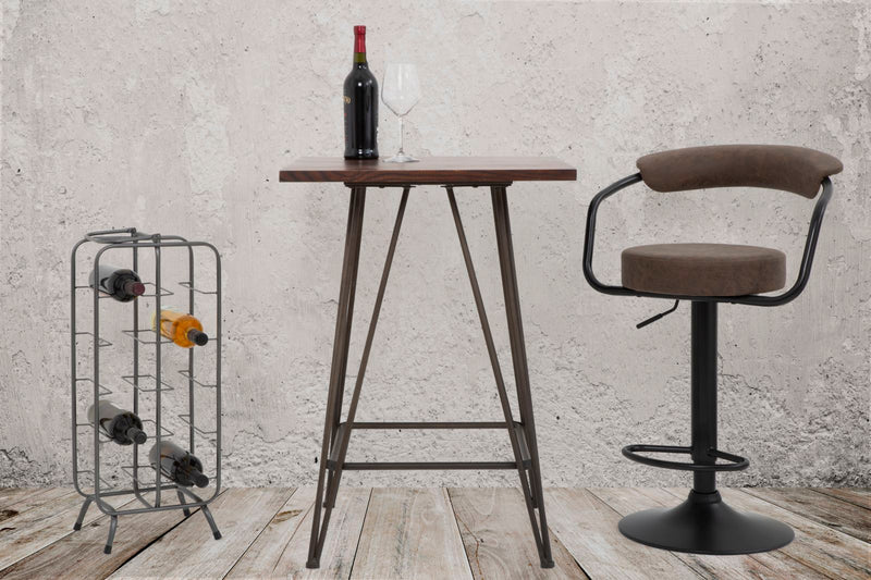 Suport Sticle de Vin Rectangular, 10 Sticle,  28X23X67 cm, DARK Gri