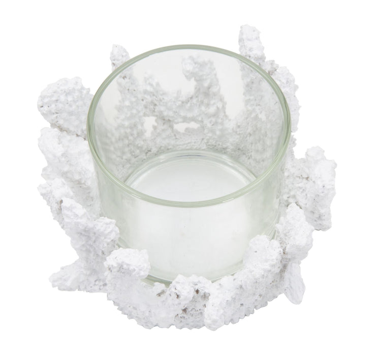 Suport Lumanare Mauro Ferretti Corallo  Ø 12,5X9  cm, Alb