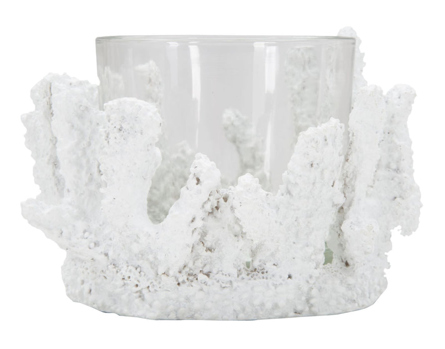 Suport Lumanare Mauro Ferretti Corallo  Ø 12,5X9  cm, Alb