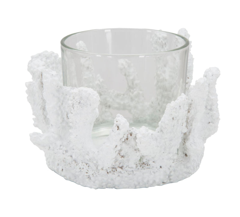 Suport Lumanare Mauro Ferretti Corallo  Ø 12,5X9  cm, Alb